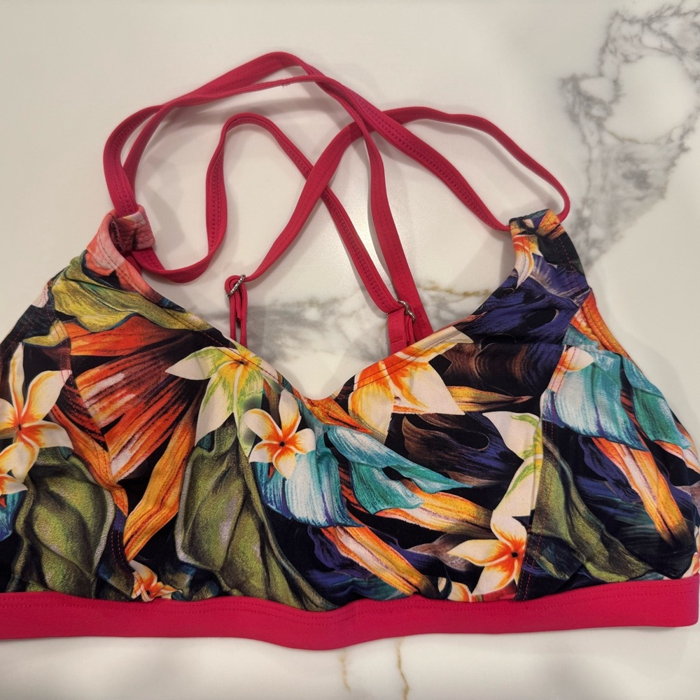 Calia Floral Print Swim Top